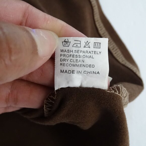 Two-Tone Brown T-Shirt Casual Top Women Size M Cotton Blend Round Neck - Picture 5 of 7